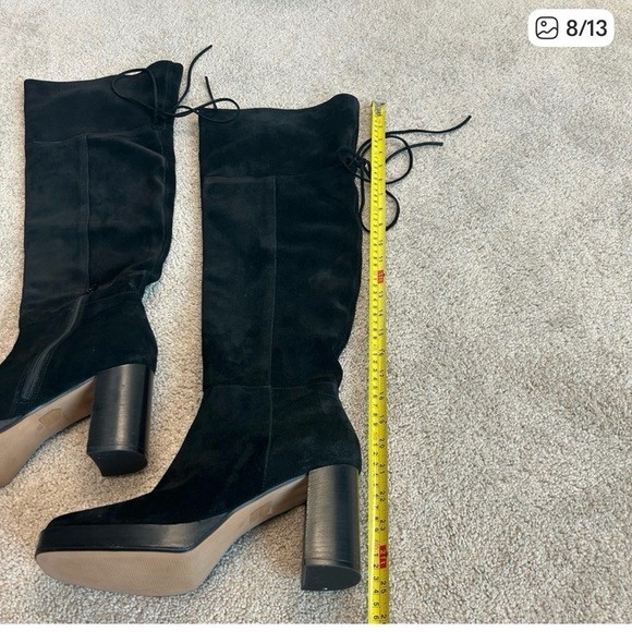 Free People Suede Black Knee-High Boots - Picture 6 of 9